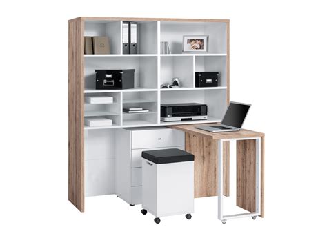 Bureau Modulable Contemporain Avec Rangement Ch Ne Blanc Cody