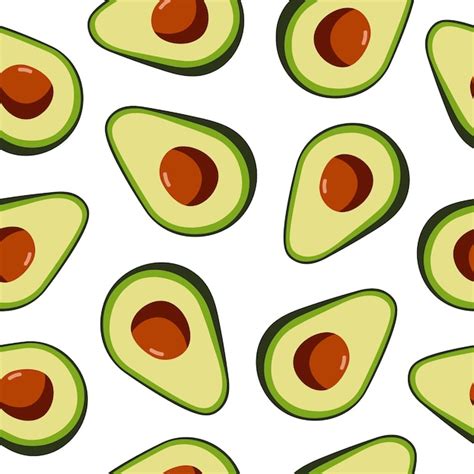 Premium Vector Avocado Seamless Pattern