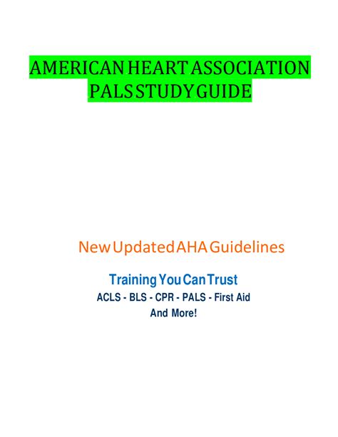 AMERICAN HEART ASSOCIATION PALS STUDY GUIDE LATEST 2022 2023 Browsegrades