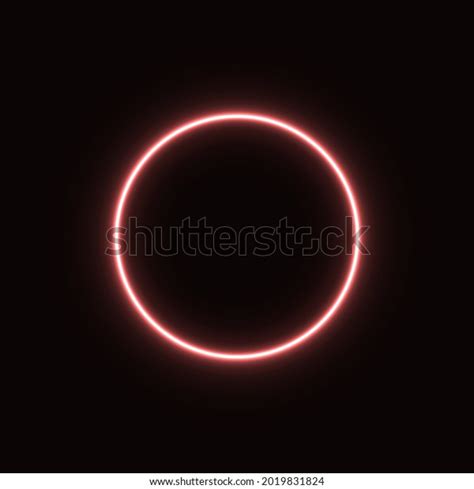 Red Abstract Neon Circle Glowing Dark Stock Vector (Royalty Free ...