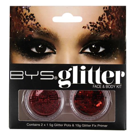Glitter Face And Body Kit Red Bys Cosmetics