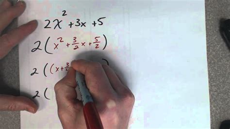 Completing The Square With A Number In The Front Youtube