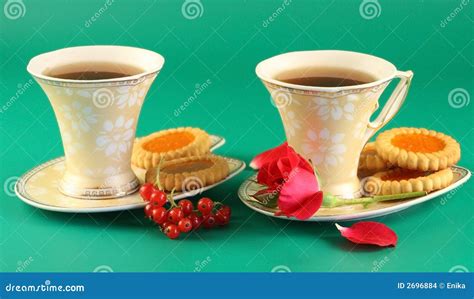 Two Cups Of Tea Stock Photo Image Of Meal Currant Brown 2696884