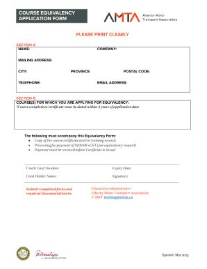 Fillable Online Course Equivalency Forms Fax Email Print Pdffiller