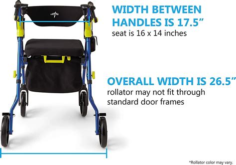 Medline Premium Empower Rollator Walker With Seat Folding Rolling Walker With 8 Inch Wheels