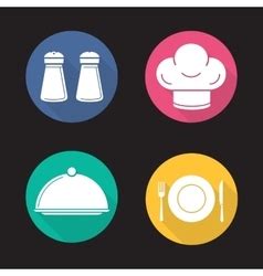 Restaurant Kitchen Equipment Icons Royalty Free Vector Image