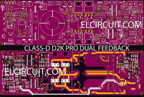 Class D D2K PRO Dual Feedback Gerber Files Electronic Circuit