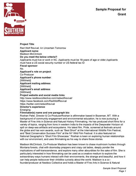 40 Grant Proposal Templates Nsf Non Profit Research Templatelab