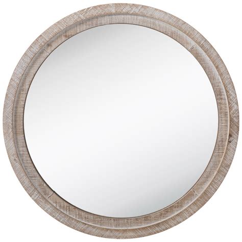 Whitewash Round Wood Wall Mirror Large Hobby Lobby 1811660 Wood