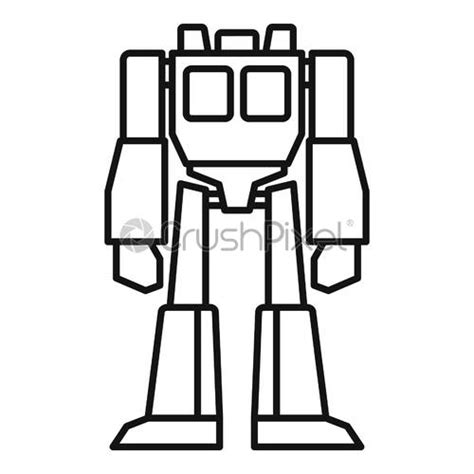 Futuristic Robot Transformer Icon Outline Style Stock Vector Crushpixel