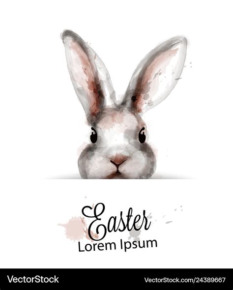 Easter bunny rabbit watercolor cute spring Vector Image