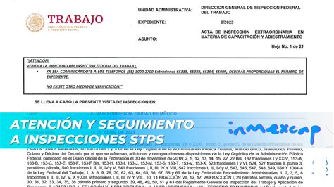 Atención de inspecciones laborales STPS Capacitación Consultoría