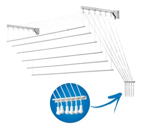 Varal Teto Apartamento Varetas Individual Cm Parcelamento Sem Juros