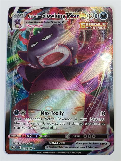 Galarian Slowking V Max Pokemon Card Full Art Chilling Reign Etsy