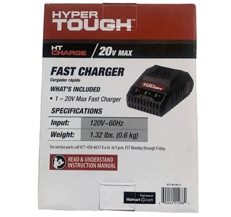 Hyper Tough 20v Max Lithium Ion Fast Charger With Quick 1 Hour Battery Charging 692042012884 Ebay