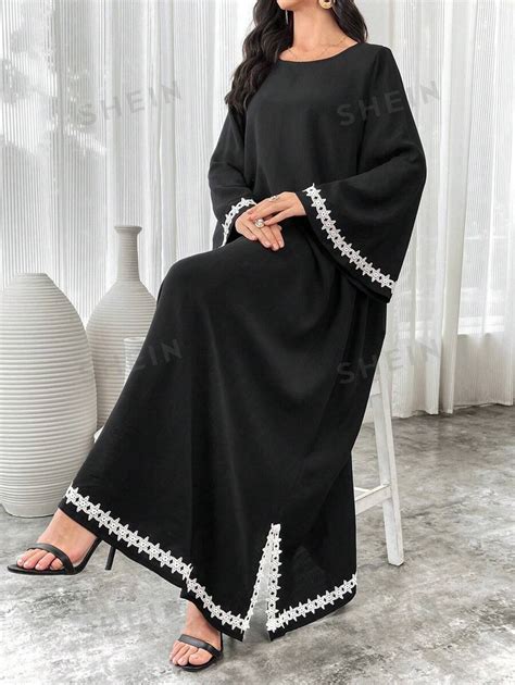 Shein Najma Vestido Maxi Turco Holgado Caft N Y Vestido Abaya De