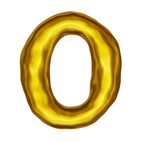 Number 0 Golden 3d Render 24348504 Png