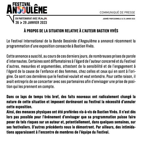 Angoulême Festival cancels controversial Bastien Vivès exhibition due