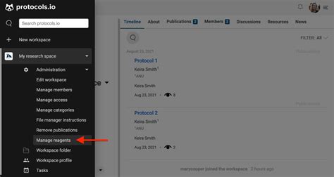Create a library of reagents for your workspace 