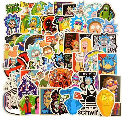 Top Rick And Morty Laptop Sticker Color Home Previews