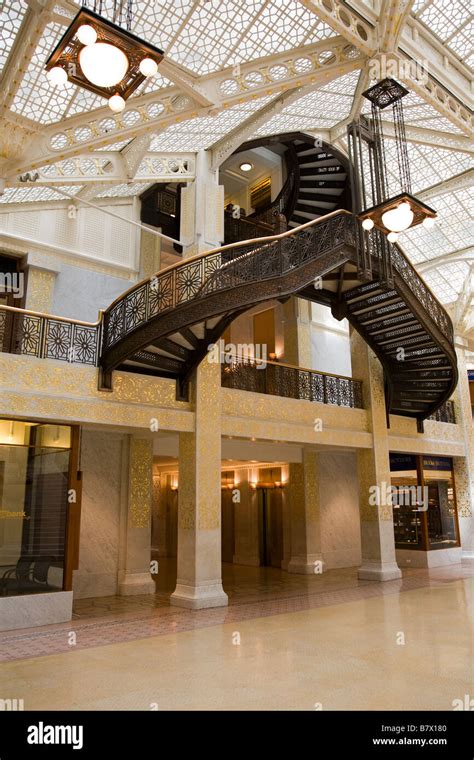 ILLINOIS Chicago Lobby interior of Rookery building designed by Frank ...