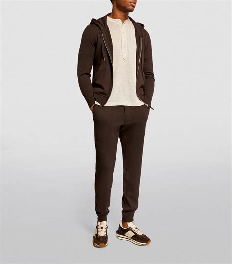 Mens Tom Ford Brown Merino Wool Zip Up Hoodie Harrods Us