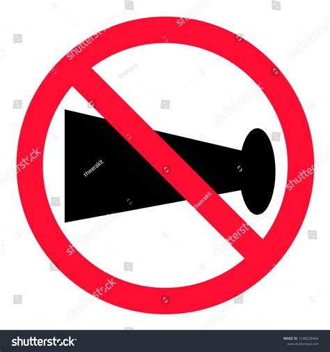 No Blowing Horn Icon On White Stock Vector Royalty Free 1248228406