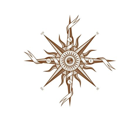 Vintage Wind Rose Compass With Medieval Ribbons 23844134 Vector Art At Vecteezy