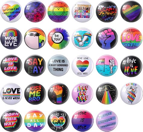 29 Pcs Pride Pins Set Asexual Gay Bi Rainbow Button Pins