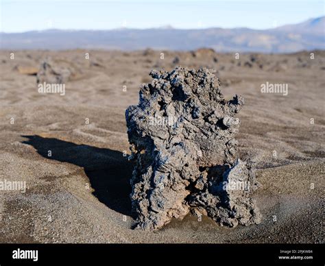 Lapilli and volcanic ashes of Bardarbunga eruption n Holuhraun area. Vatnajokull National Park ...