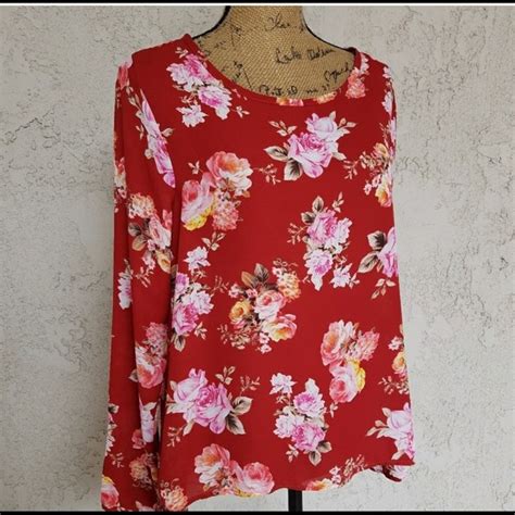 Sweet Claire Tops 246 Rose Patterned Flowy Top Poshmark