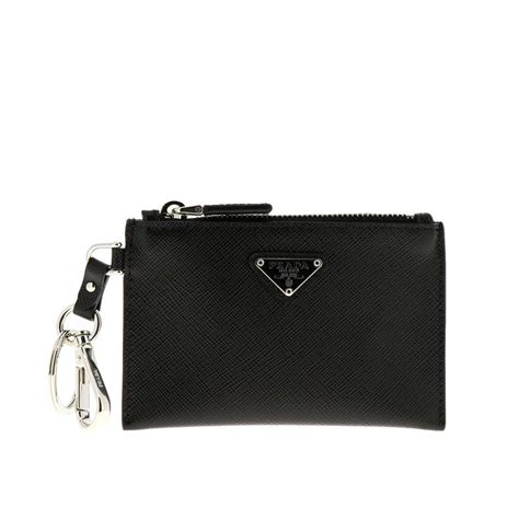 Prada Keychain Coin Purse in Black for Men | Lyst