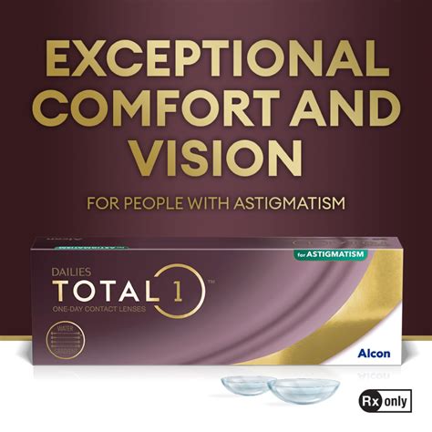 Alcon Dailies Total 1 Toric Astigmatism Daily Disposable Clear Contact ...