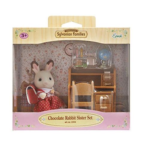 Sylvanian Families Set Hermana Coneja Chocolate Con Escritorio Epoch Para Imaginar 5016