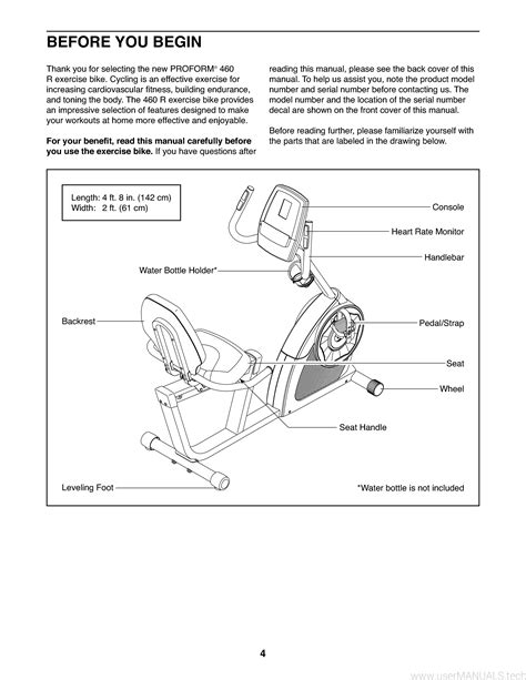 Proform 460 R Manual