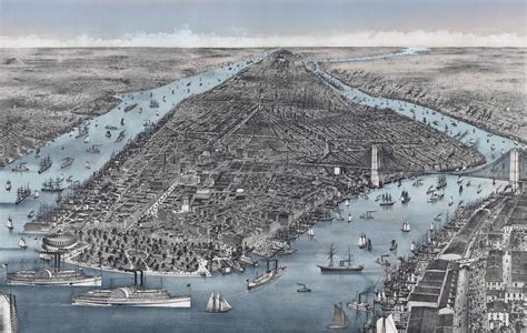 1840 Old Map Of New York City Vintage Manhattan Map B