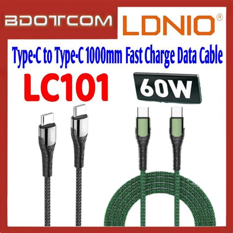 LDNIO LC101 60W Type C To Type C 1000mm Fast Charge Data Cable Shopee