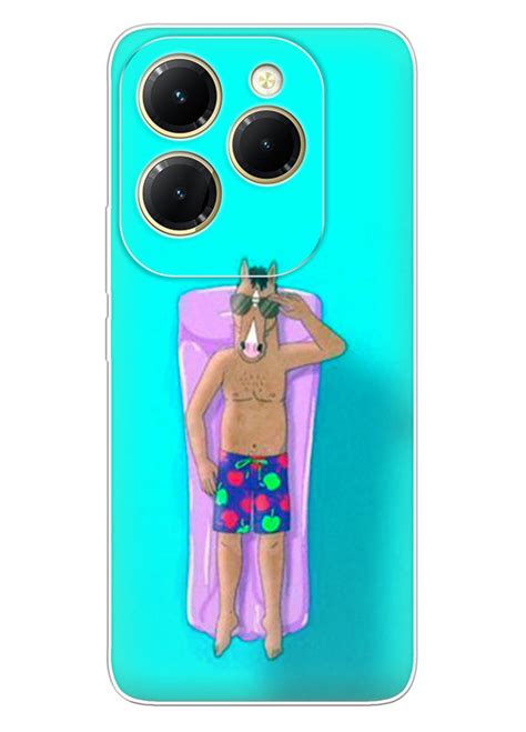 Прикольний чохол для Infinix Hot 40 Pro Кінь БоДжек загоряє у басейні BoJack Horseman