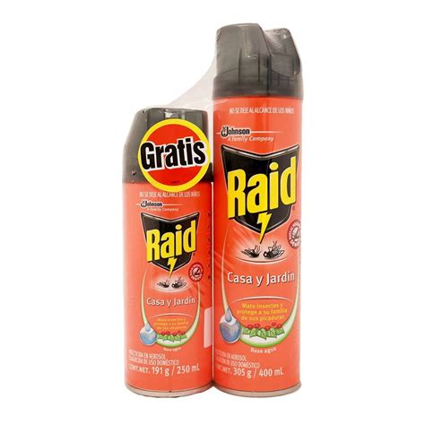 Insecticida Raid Casa Y Jard N En Aerosol Ml M S Raid Ml Pza