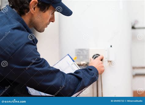 Hot Water Heater Service Stock Photo Image Of Maintenance
