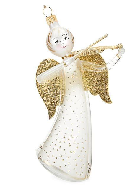 De Carlini Soffieria Clear Angel With Fiddle Ornament One Color Editorialist