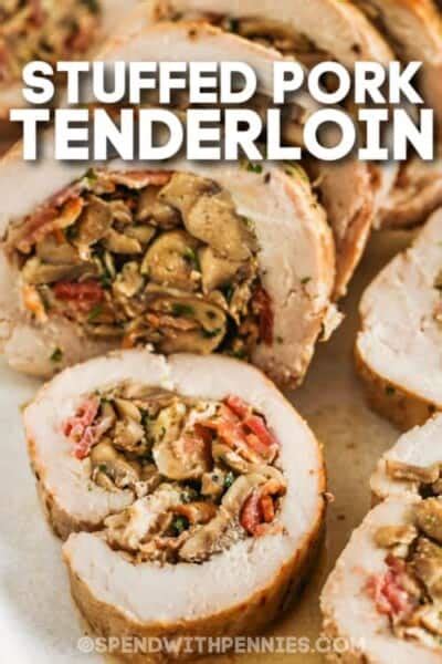 Mushroom Bacon Stuffed Pork Tenderloin Spend With Pennies