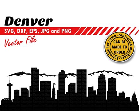 Denver Skyline Svg Eps Dxf Png City Silhouette Etsy