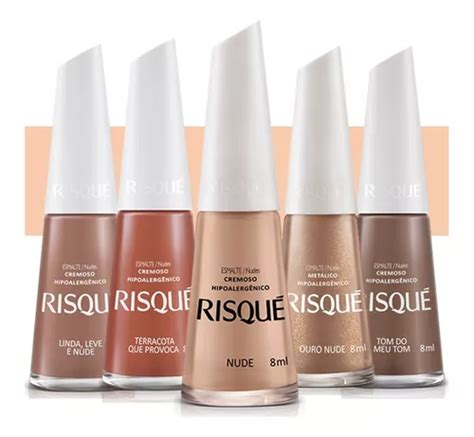 Kit Esmaltes Nude Cor De Pele Risque Manicure Unidades Parcelamento Sem Juros