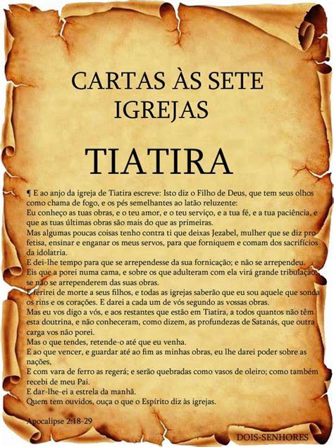 Carta Igreja Em Tiatira Tel Tsion