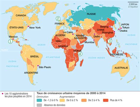 Carte De La Croissance Urbaine Dans Le Monde En 2015 4b 4c Site