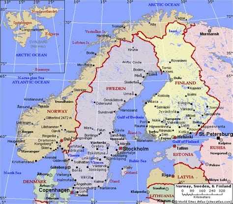 map of sweden | Political Map of Norway, Sweden, and Finland | All ...