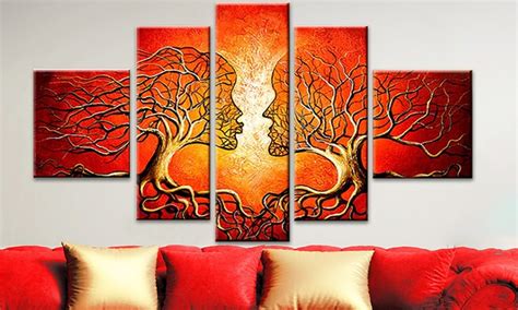 Multi Panel Abstract Paintings Groupon Goods