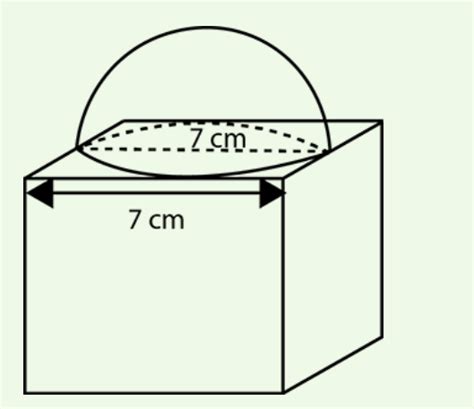 Cubical Block Of Side 10 Mathrm Cm Is Surmounted By A Hemisphere