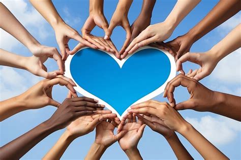 Premium Photo Unity Diversity Partnership As Heart Hands In A Group